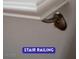 Close up of the painted stair railing and metal mounting bracket at 7365 Mission Hills Dr, Las Vegas, NV 89113