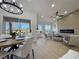 Inviting dining space near sliding glass doors offering picturesque views of the golf course at 9369 Villa Ridge Dr, Las Vegas, NV 89134