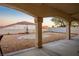 Covered patio shows outdoor space with rock groundcover and water feature, great for entertaining at , Las Vegas, NV 89117