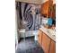 Bathroom featuring a shower/tub combo and vanity at 1001 Declaration Dr, Las Vegas, NV 89110