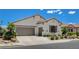Inviting single-story home features a desert landscape and a two-car garage at 10608 Trussell St, Las Vegas, NV 89141