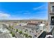 Enjoy the expansive city view from above with palm trees lining the streets below at 150 Las Vegas Blvd # 1118, Las Vegas, NV 89101