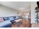 Comfortable living room adjacent to the kitchen, with hardwood floors and an open layout at 150 Las Vegas Blvd # 1118, Las Vegas, NV 89101