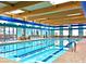 Bright community pool featuring a full-size indoor pool with lane lines and large glass windows for natural lighting at 2545 Nashira St, Henderson, NV 89044