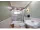 Bathroom featuring tiled shower and vanity at 2825 Burnham Ave, Las Vegas, NV 89169