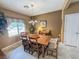Formal dining area with a wooden table set, chandelier lighting, and neutral wall tones at 3476 Ridge Meadow St, Las Vegas, NV 89135
