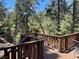 Wooden deck surrounded by pine trees at 4125 Tyrol Way, Las Vegas, NV 89124