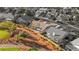 Aerial view shows a neighborhood with landscaped yards, mature trees and street view at 5009 Elm Grove Dr, Las Vegas, NV 89130