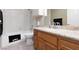 Clean bathroom with a shower-tub combination, vanity, and tiled floor at 5260 Styers St, North Las Vegas, NV 89031