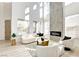 Bright living room with a fireplace, high ceilings, and plenty of natural light at 5737 Heather Breeze Ct, Las Vegas, NV 89141