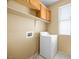 Laundry room with a washer, shelving and a window for natural light at 6088 Gulf Island Ave, Las Vegas, NV 89156