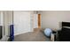 Bedroom with sliding closet doors and neutral walls at 6228 Haiku Stairs St, Las Vegas, NV 89148