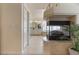 View of primary bathroom with glass shower, vanity, and fireplace at 7112 Rancho De Taos Ct, Las Vegas, NV 89130