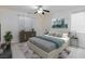Serene bedroom boasts a ceiling fan, a dresser, and a comfortable bed at 7112 Rancho De Taos Ct, Las Vegas, NV 89130