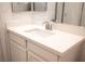 Modern bathroom featuring a sleek white vanity and a large mirror at 7342 N Decatur Blvd # 5, Las Vegas, NV 89131