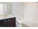 Bathroom featuring vanity, tub, and shower combination, offering convenience and style at 1185 Via Dimartini, Henderson, NV 89052