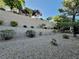 Spacious backyard featuring rock landscaping with decorative bushes and trees at 2343 Scotch Lake St, Las Vegas, NV 89134