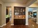 Elegant built-in cabinets with glass doors and marble countertops, ideal for storage and display at 4208 Agosta Luna Pl, Las Vegas, NV 89135
