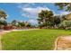 A community pool is surrounded by a green lawn and mature trees, offering a refreshing oasis for residents to enjoy at 4213 Essex Green Ct, Las Vegas, NV 89110