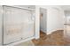 Modern walk in shower with glass door at 5120 Mirage Garden St, Las Vegas, NV 89130