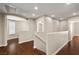 Second floor landing featuring hardwood flooring and staircase, with an open floorplan design at 5695 Merced St, Las Vegas, NV 89148