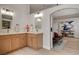 Beautiful bathroom with double sinks, modern fixtures, and ample counter space at 7805 Leavorite Dr, Las Vegas, NV 89128