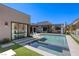 Backyard featuring pool, spa and lounge chairs, with landscaping at 787 Keyland St, Las Vegas, NV 89138