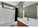 Bathroom with a single sink, vanity, and shower over tub at 9082 Amanda Creek Ct, Las Vegas, NV 89149