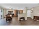Cozy dining area and kitchen with hardwood floors and stainless steel appliances at 9082 Amanda Creek Ct, Las Vegas, NV 89149