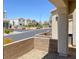 A view of the street and neighboring homes from the property's front yard patio at 10230 Viterbo St, Las Vegas, NV 89183