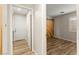 Cozy bedroom showcasing a decorative barn door and wood-look flooring at 1200 Dream Bridge Dr, Las Vegas, NV 89144