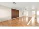 Spacious living room with wood floors and a decorative wall feature at 1200 Dream Bridge Dr, Las Vegas, NV 89144