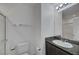 Bathroom features a granite countertop, modern lighting, and a glass door shower at 1200 Paradise Basin Ct, Henderson, NV 89002