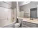 Bathroom with a tub/shower combo and neutral-toned vanity at 2158 High Mesa Dr, Henderson, NV 89012