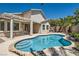 Backyard with a refreshing pool, covered patio, and well-maintained landscaping at 2668 Ivoryhill St, Las Vegas, NV 89135
