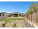 Lush backyard with fresh sod and stone ground cover with privacy walls at 281 Gandara St, Las Vegas, NV 89138