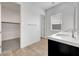 A bright bathroom featuring a modern vanity and ample counter space at 281 Gandara St, Las Vegas, NV 89138