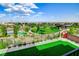 Views of backyard including the community park with a playground and picnic area at 350 Gandara St, Las Vegas, NV 89138