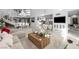 Spacious open-concept living area with high ceilings and modern decor, seamlessly connecting to the dining space at 5125 Turnberry Ln, Las Vegas, NV 89113