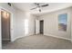 Bedroom features a ceiling fan and a bright window at 5855 Valley Dr # 2161, North Las Vegas, NV 89031