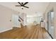 Open floor plan view showing stairs, living room and kitchen at 6388 Canyon Dawn Ave, Las Vegas, NV 89108