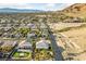 Wide angle view showing desert community where each house has its own backyard at 6999 Stone Meadows Ave, Las Vegas, NV 89142