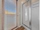 Bathroom with a glass-enclosed shower and access to the outdoor patio at 6999 Stone Meadows Ave, Las Vegas, NV 89142