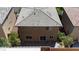 This aerial view shows a home with a backyard and landscaping at 7931 Mineral Peak St, Las Vegas, NV 89166