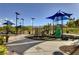 Large playground with slides and play structures, set against mountain views at 7931 Mineral Peak St, Las Vegas, NV 89166