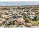 Aerial view of neighborhood, revealing well-maintained homes, tree-lined streets and a community park nearby at 7947 Lookout Rock Cir, Las Vegas, NV 89129