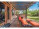 Relaxing covered patio features outdoor seating and a convenient serving bar at 7947 Lookout Rock Cir, Las Vegas, NV 89129