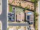 Bird's-eye view of house showcasing the backyard patio, solar panels, and manicured landscaping at 812 Stannard Ct, Henderson, NV 89052