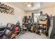 Bedroom with a red gaming chair, a musical keyboard and instruments at 821 Tollbrook Way, Henderson, NV 89011