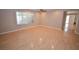 Spacious living area with hardwood floors, plantation shutters and recessed lighting at 9408 Amber Valley Ln, Las Vegas, NV 89134